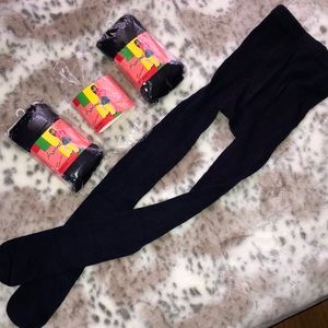 3Pk Girls Navy Tights